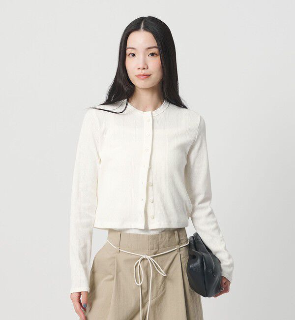 BEAUTY&YOUTH UNITED ARROWS「コットン パターンメッシュ カーディガン ウォッシャブル」|カーディガン|