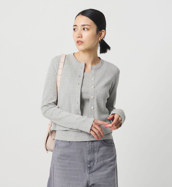 BEAUTY&YOUTH UNITED ARROWS「コットン パターンメッシュ カーディガン ウォッシャブル」|カーディガン|