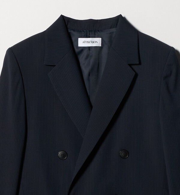 ATTISESSION「＜ATTISESSION＞ベルテッド ダブルブレスト ジャケット」|テーラードジャケット|