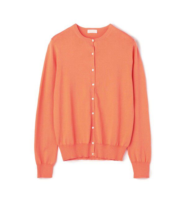 Ballsey「ハイゲージコットン クルーネックカーディガン」|カーディガン|27 オレンジ