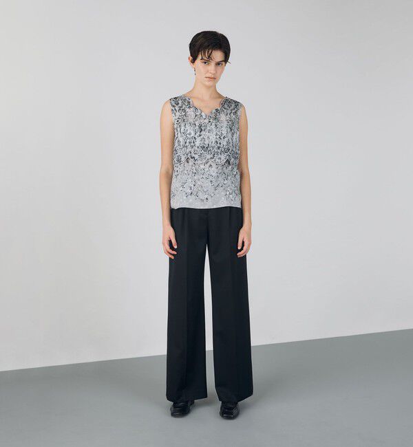 DES PRES「ビンテージカーペットプリント スカラップブラウス」|シャツ・ブラウス|