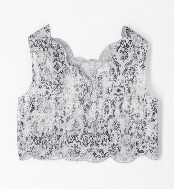 DES PRES「ビンテージカーペットプリント スカラップブラウス」|シャツ・ブラウス|