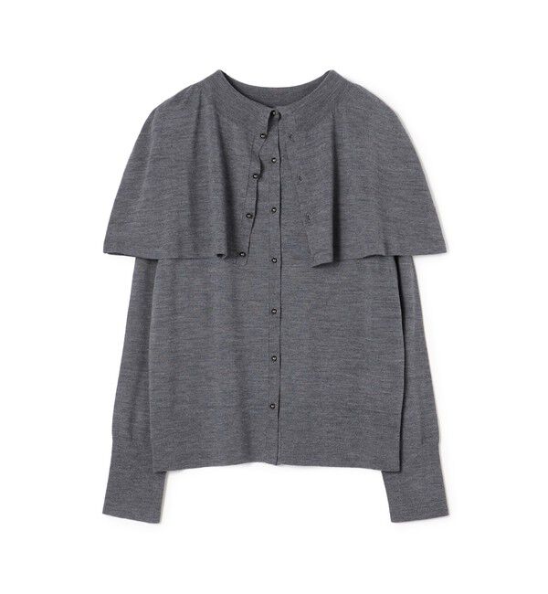 DES PRES「ウーステッドウール ケープカーディガン」|カーディガン|15 グレー