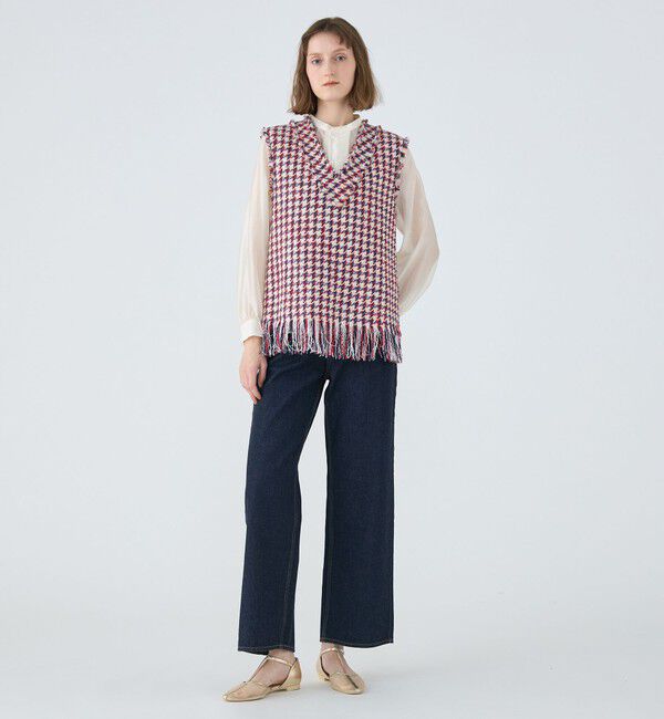 MACPHEE「メタリックツイード Vネックベスト」|ベスト・ジレ|