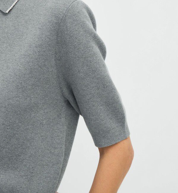 CABaN「コットンカシミヤ パールポロカーディガン」|カーディガン|