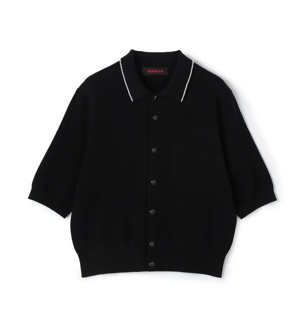 CABaN「コットンカシミヤ パールポロカーディガン」|カーディガン|19 ブラック