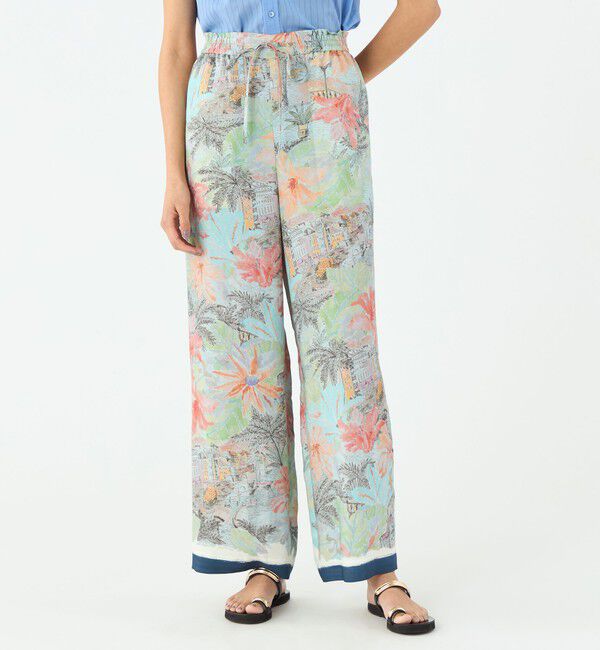 MACPHEE「スカーフプリント イージーストレートパンツ」|その他|