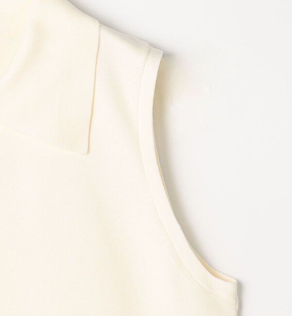 CABaN「ファインポリエステル ビッグカラーノースリーブプルオーバー」|ニット・セーター|