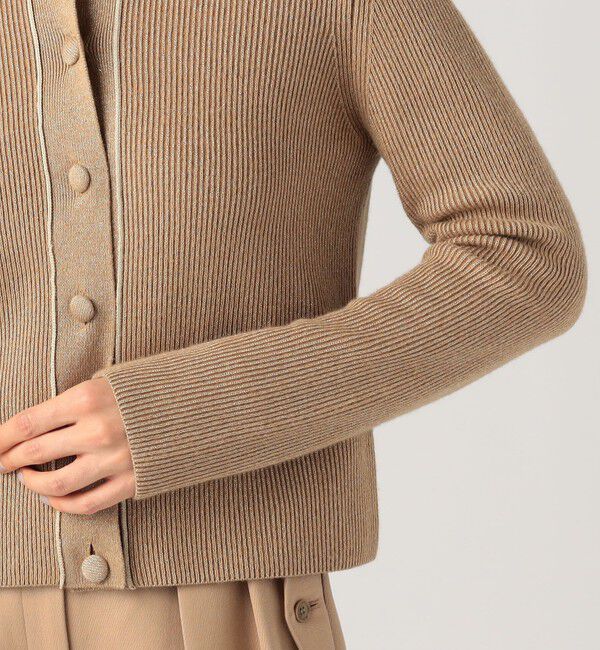 BACCA「ラメウール フラットカラーニットカーディガン」|ニット・セーター|