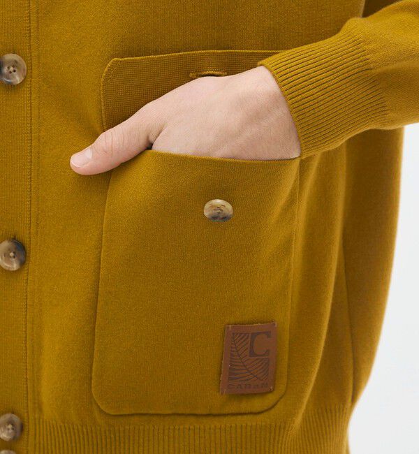 CABaN「コットンカシミヤ フラップポケットニットブルゾン」|カーディガン|