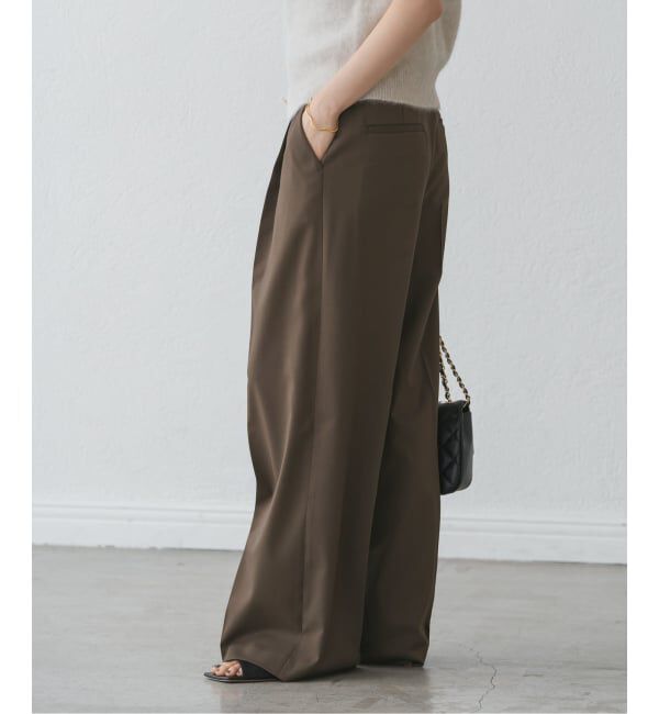 NOBLE「《追加》【洗える】エステルツイルストレッチスラックスパンツ 8」|スラックス|