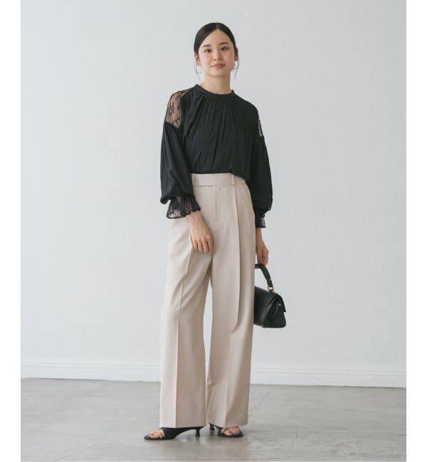 NOBLE「《追加》【洗える】エステルツイルストレッチスラックスパンツ 8」|スラックス|