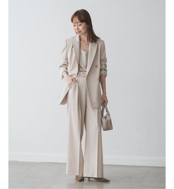 NOBLE「《追加》【洗える】エステルツイルストレッチスラックスパンツ 8」|スラックス|