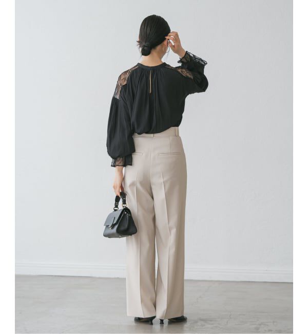 NOBLE「《追加》【洗える】エステルツイルストレッチスラックスパンツ 8」|スラックス|