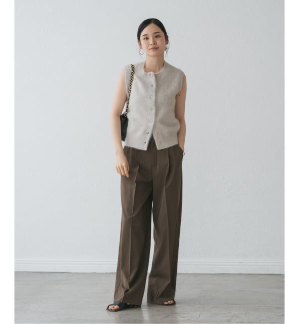 NOBLE「《追加》【洗える】エステルツイルストレッチスラックスパンツ 8」|スラックス|