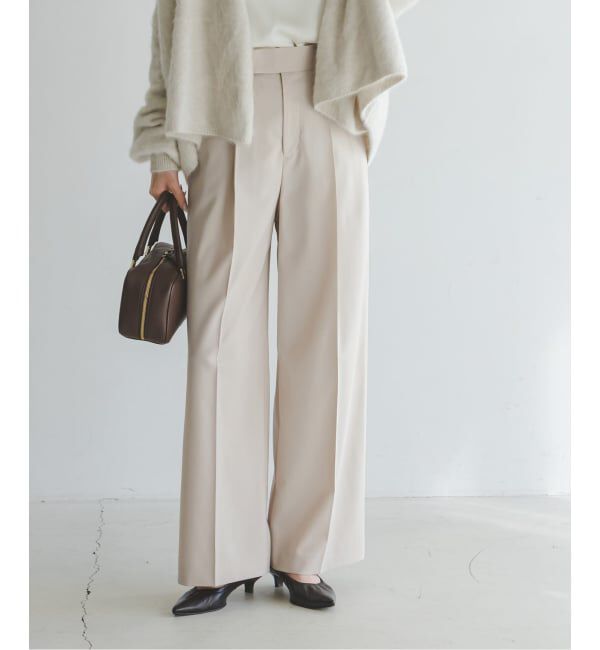 NOBLE「《追加》【洗える】エステルツイルストレッチスラックスパンツ 8」|スラックス|ベージュ