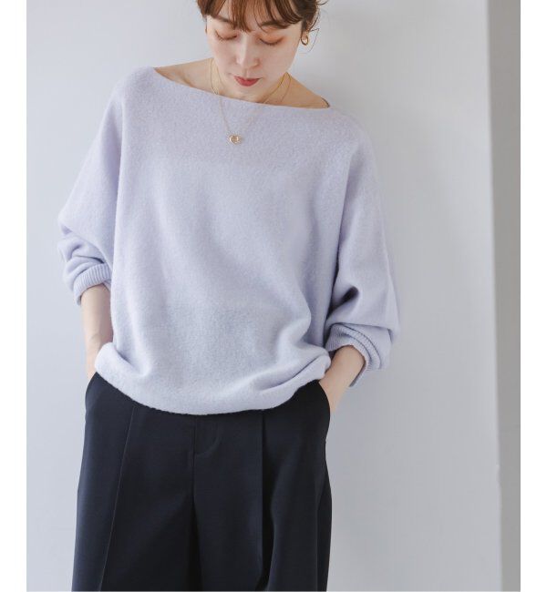 NOBLE「《WEB・一部店舗限定追加2》ファインウールドルマンプルオーバー」|ニット・セーター|パープル B