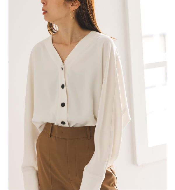 NOBLE「《追加》エステルダブルクロスカーデブラウス3」|シャツ・ブラウス|