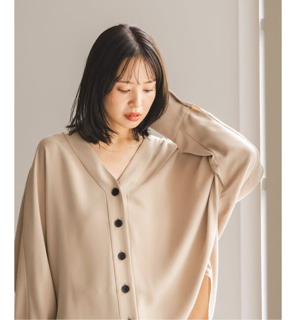 NOBLE「《追加》エステルダブルクロスカーデブラウス3」|シャツ・ブラウス|