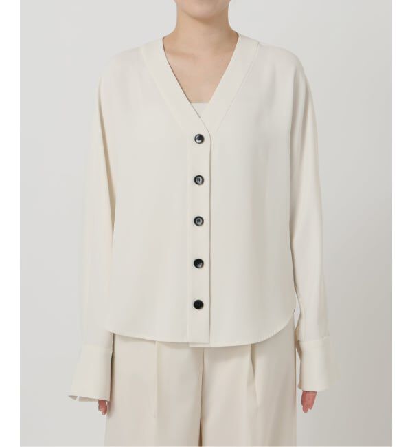 NOBLE「《追加》エステルダブルクロスカーデブラウス3」|シャツ・ブラウス|