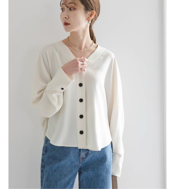 NOBLE「《追加》エステルダブルクロスカーデブラウス3」|シャツ・ブラウス|