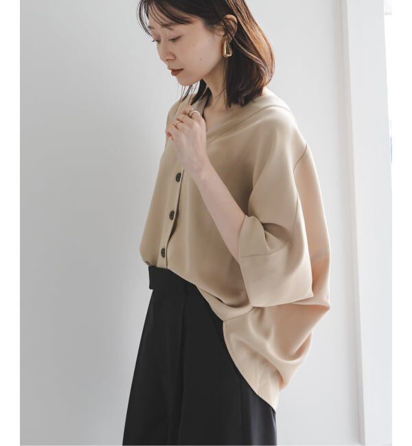 NOBLE「《追加》エステルダブルクロスカーデブラウス3」|シャツ・ブラウス|