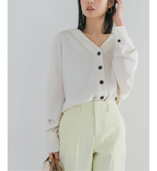 NOBLE「《追加》エステルダブルクロスカーデブラウス3」|シャツ・ブラウス|