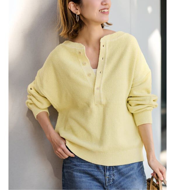 FRAMeWORK「≪追加≫カノコ2WAYヘンリーニット 2」|ニット・セーター|イエロー