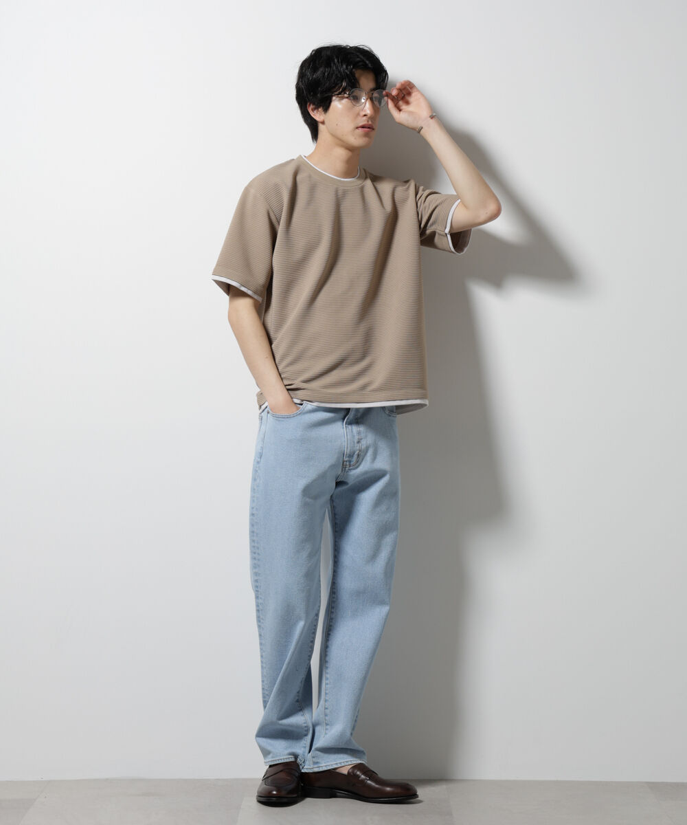 nano･universe「ガーターフェイクレイヤードTシャツ 半袖」|Tシャツ・カットソー|