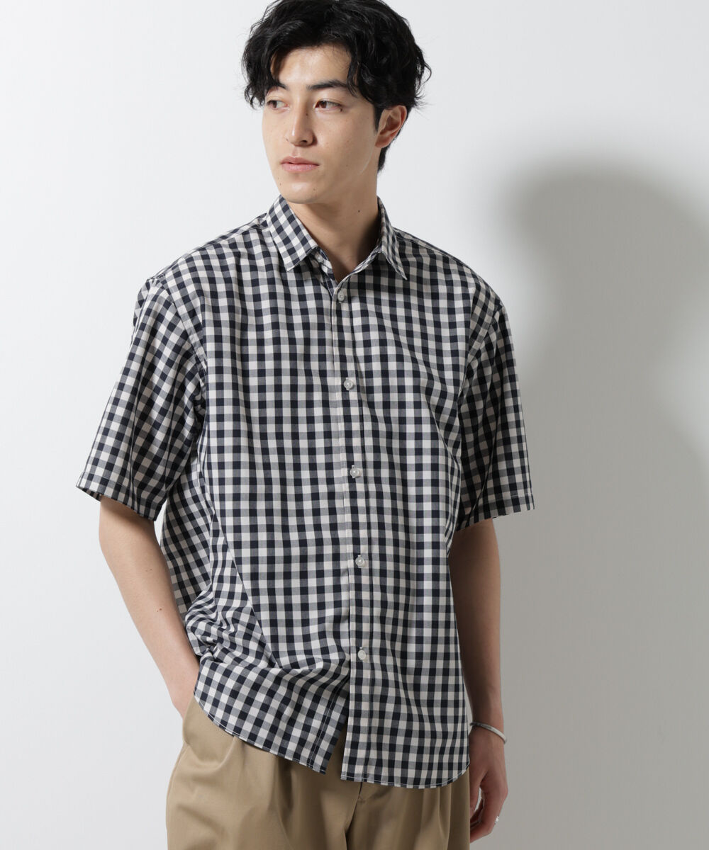 nano･universe「オリジナルギンガムシャツ 半袖」|シャツ・ブラウス|