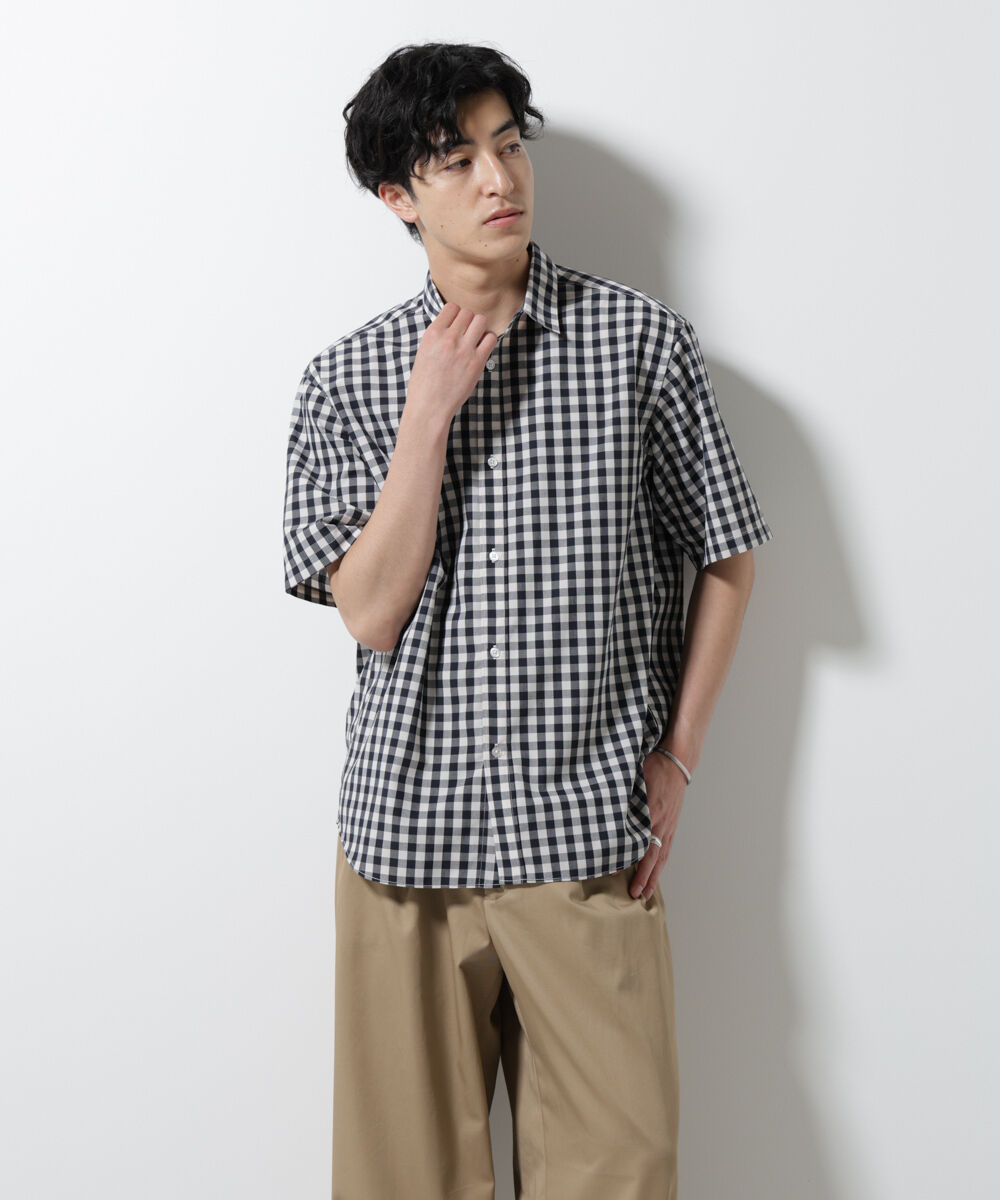 nano･universe「オリジナルギンガムシャツ 半袖」|シャツ・ブラウス|