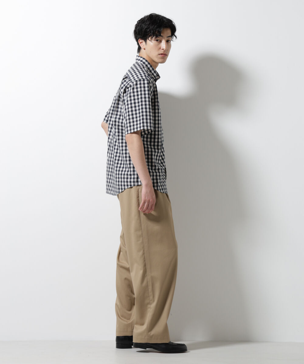 nano･universe「オリジナルギンガムシャツ 半袖」|シャツ・ブラウス|