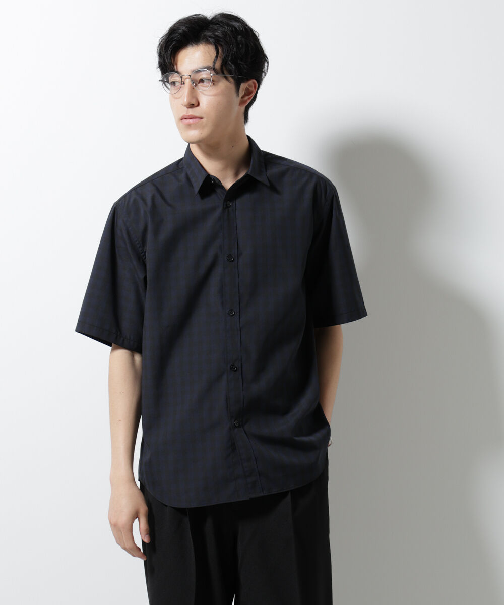 nano･universe「オリジナルギンガムシャツ 半袖」|シャツ・ブラウス|