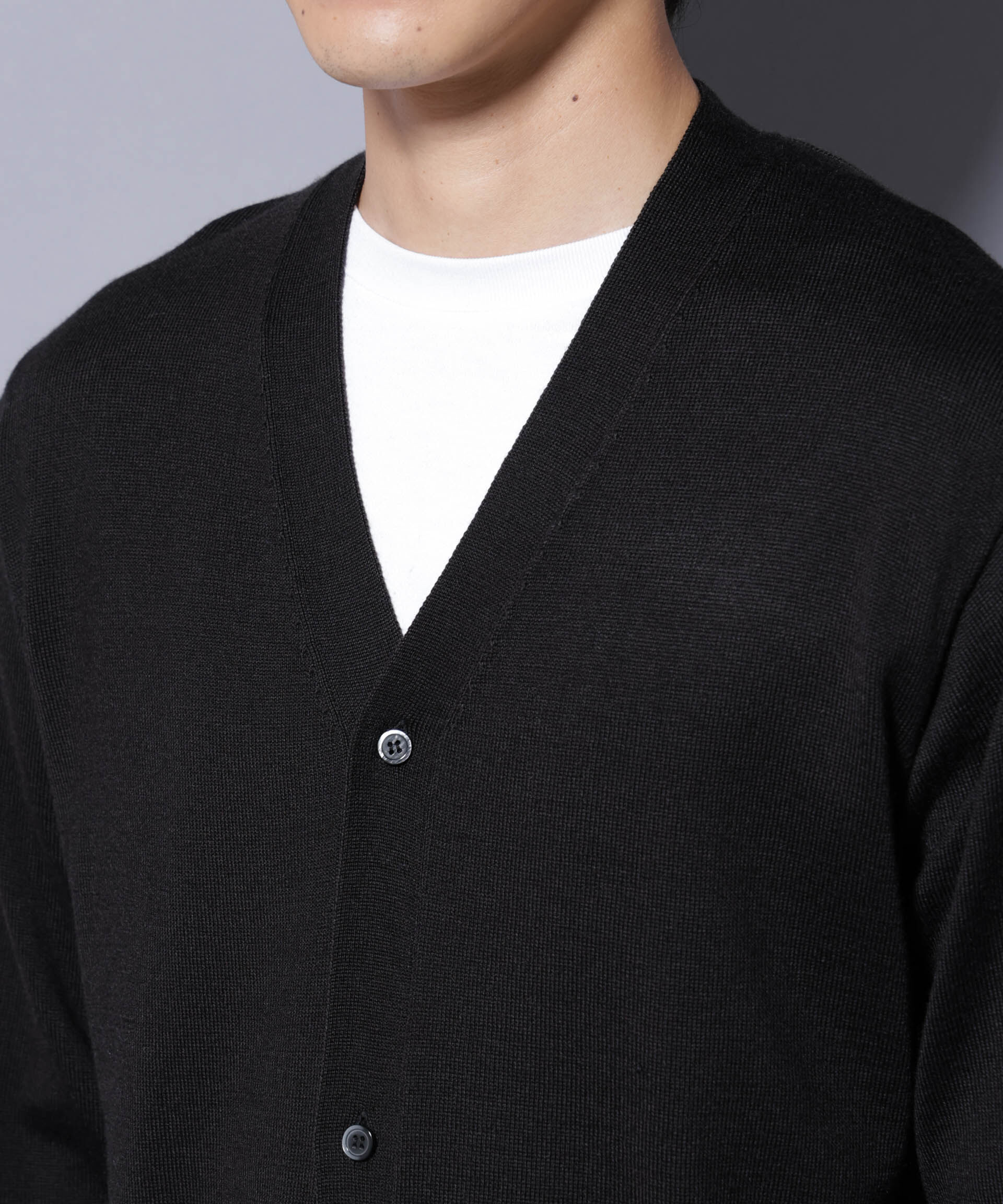 nano･universe「タスマニアミックスベーシックカーディガン」|ニット・セーター|