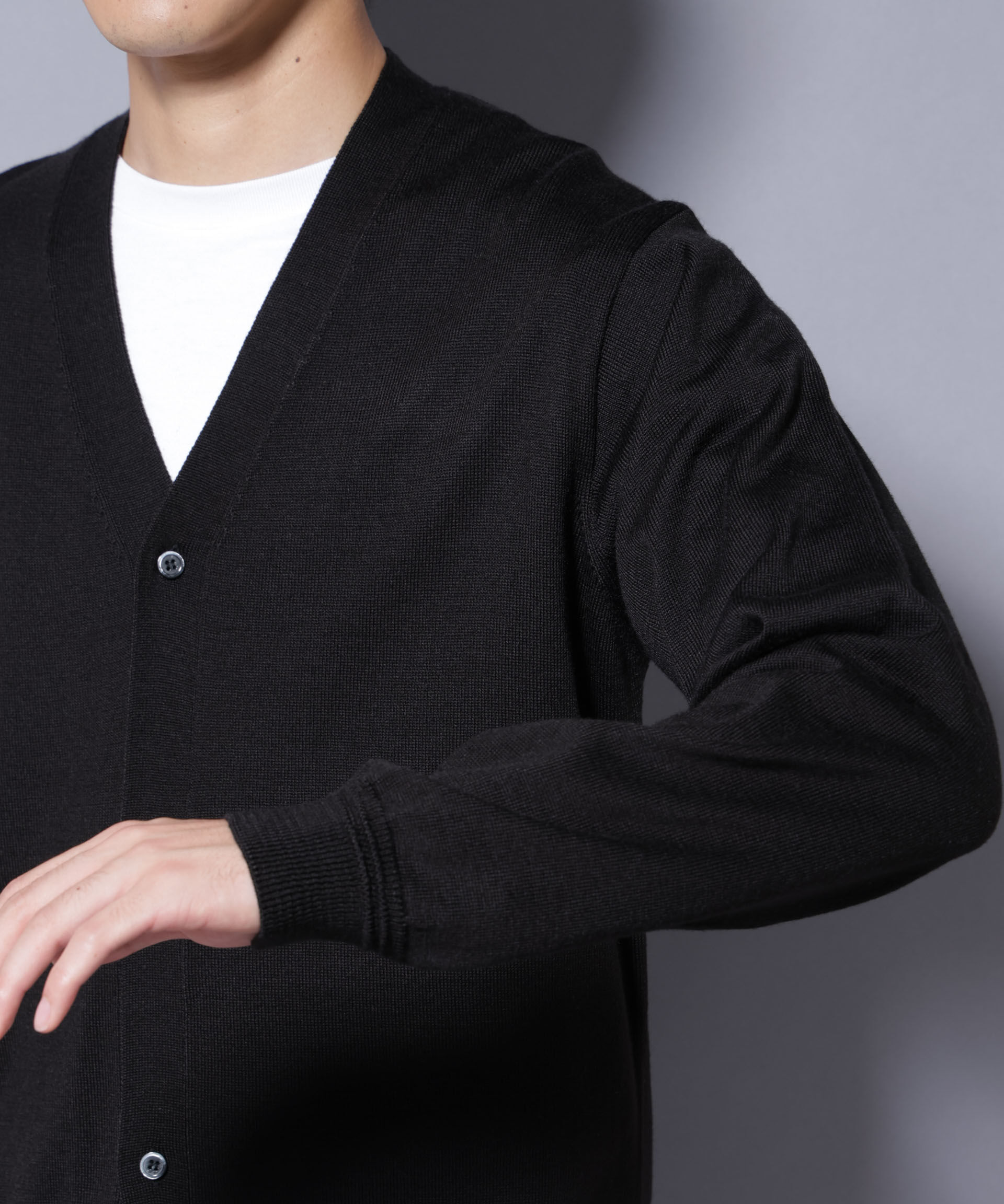 nano･universe「タスマニアミックスベーシックカーディガン」|ニット・セーター|