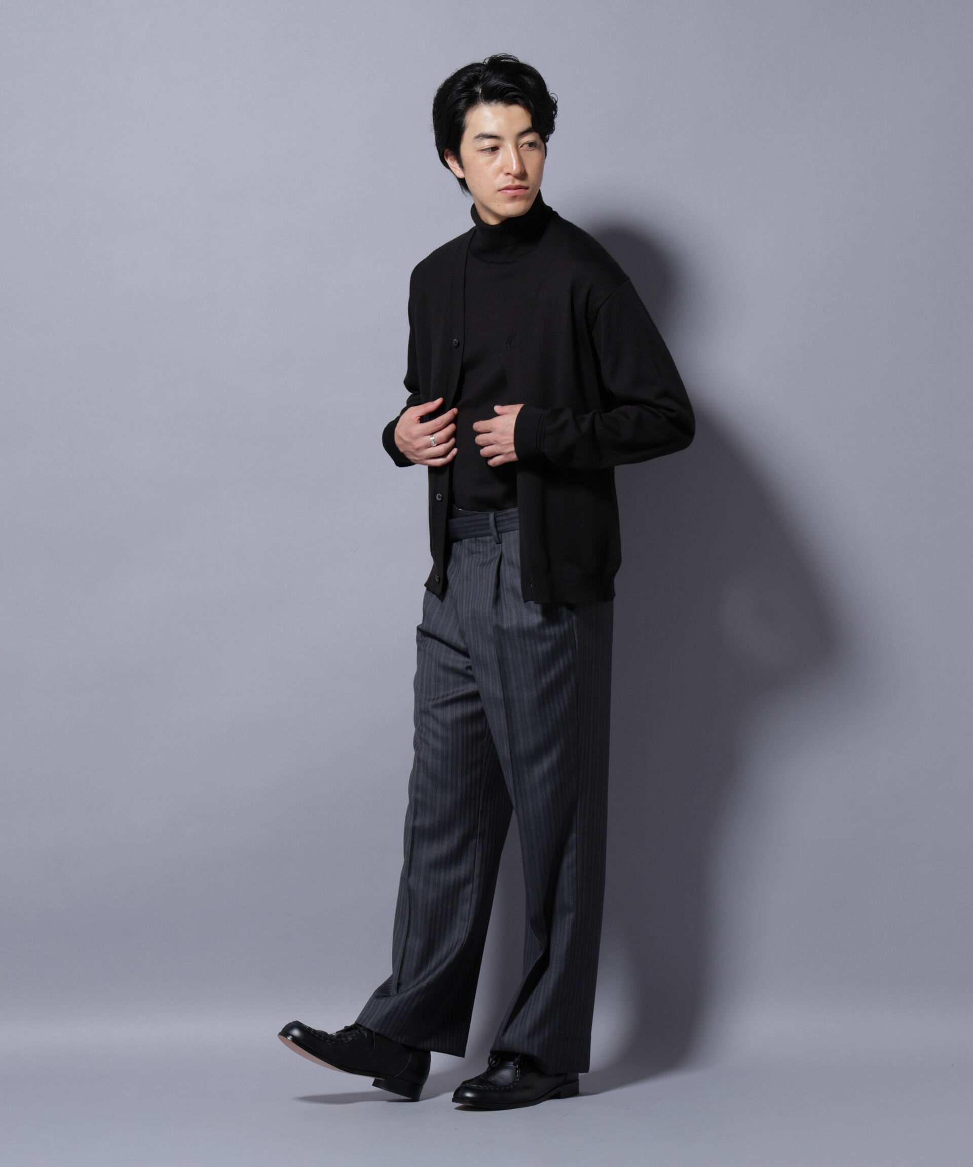 nano･universe「タスマニアミックスベーシックカーディガン」|ニット・セーター|