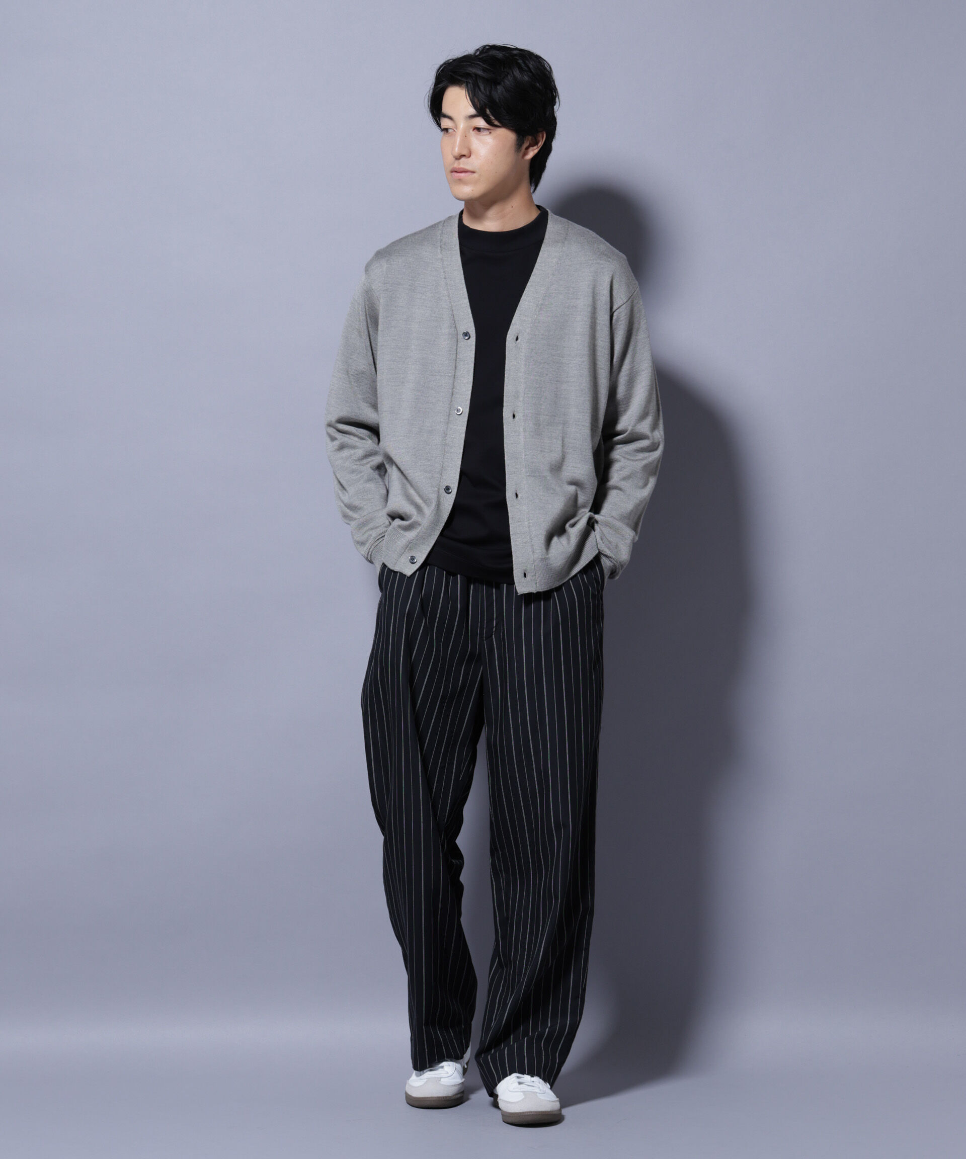 nano･universe「タスマニアミックスベーシックカーディガン」|ニット・セーター|