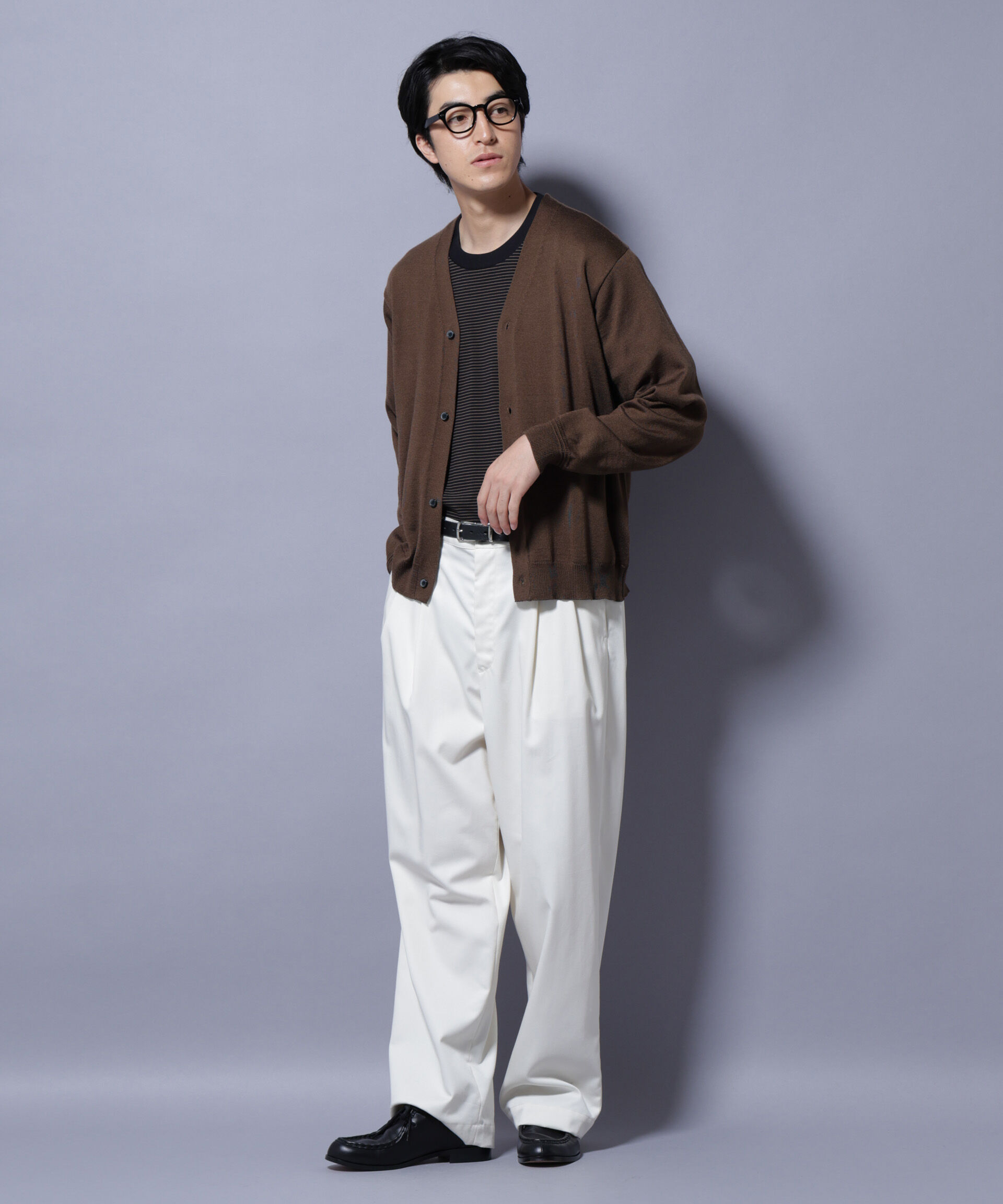 nano･universe「タスマニアミックスベーシックカーディガン」|ニット・セーター|