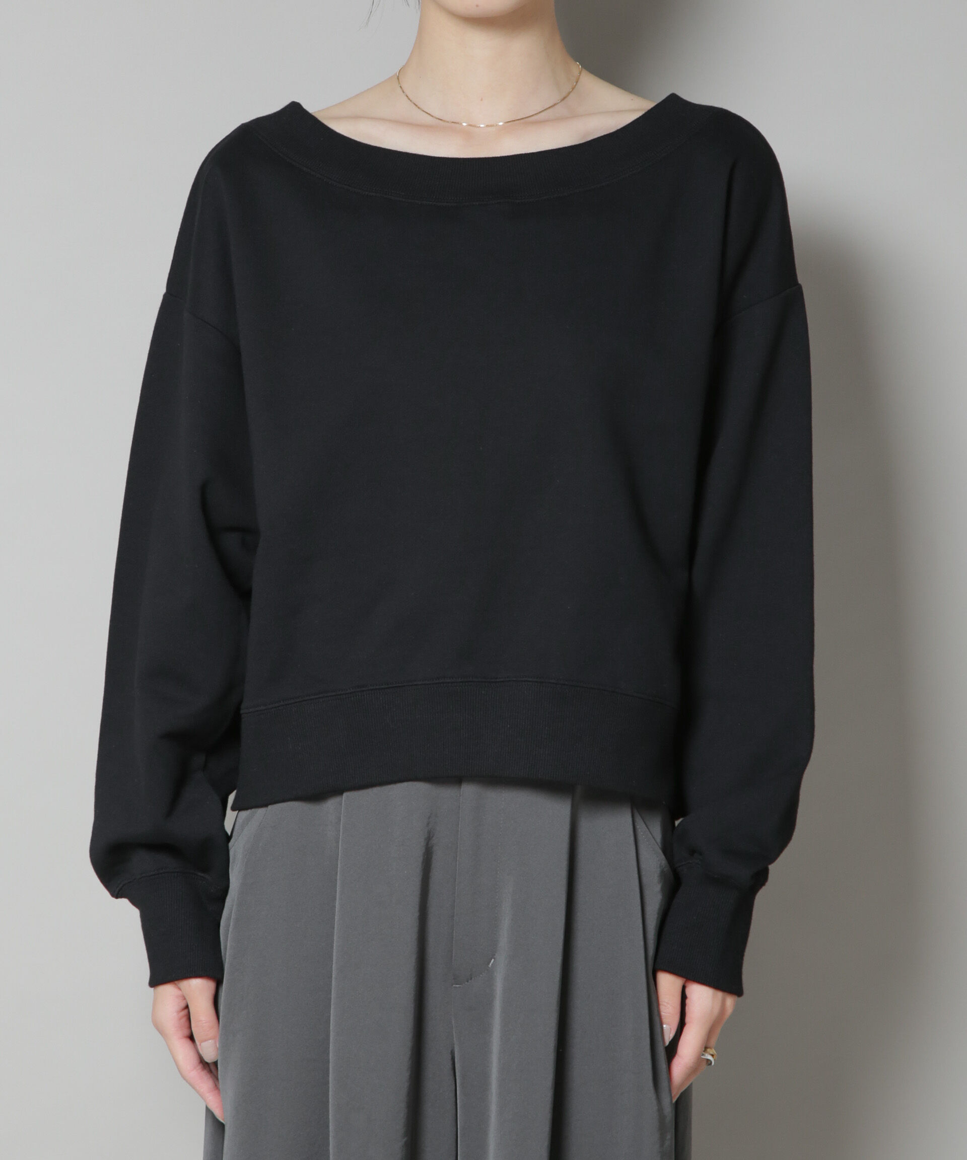 nano･universe「ワイドボートネックスウェットトップス」|Tシャツ・カットソー|