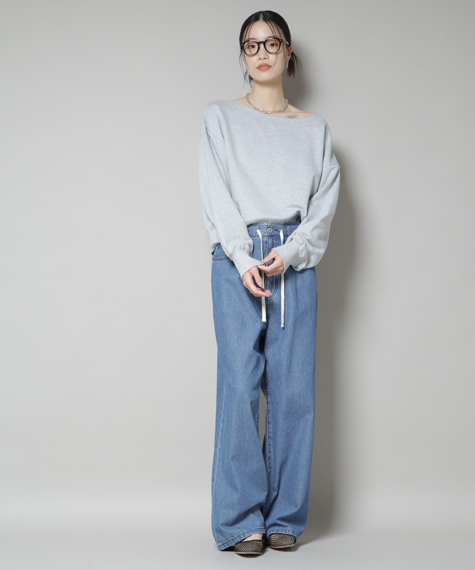 nano･universe「ワイドボートネックスウェットトップス」|Tシャツ・カットソー|