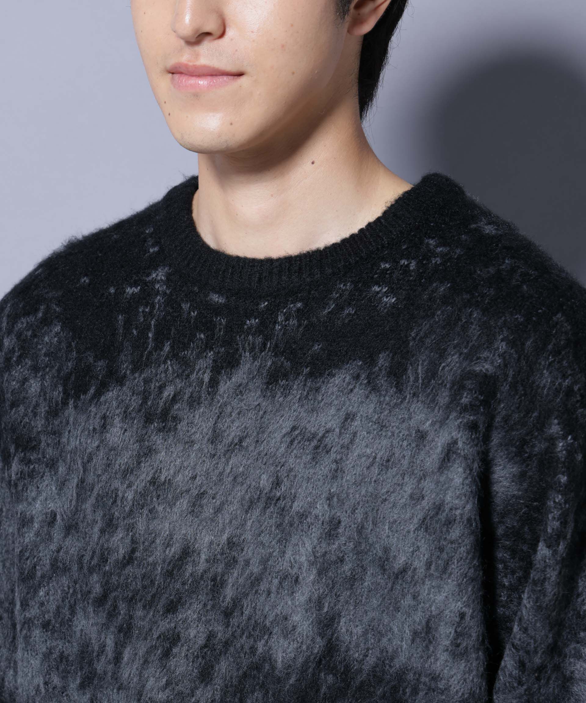 nano･universe「アート柄クルーネックニット1 シックカラー」|ニット・セーター|