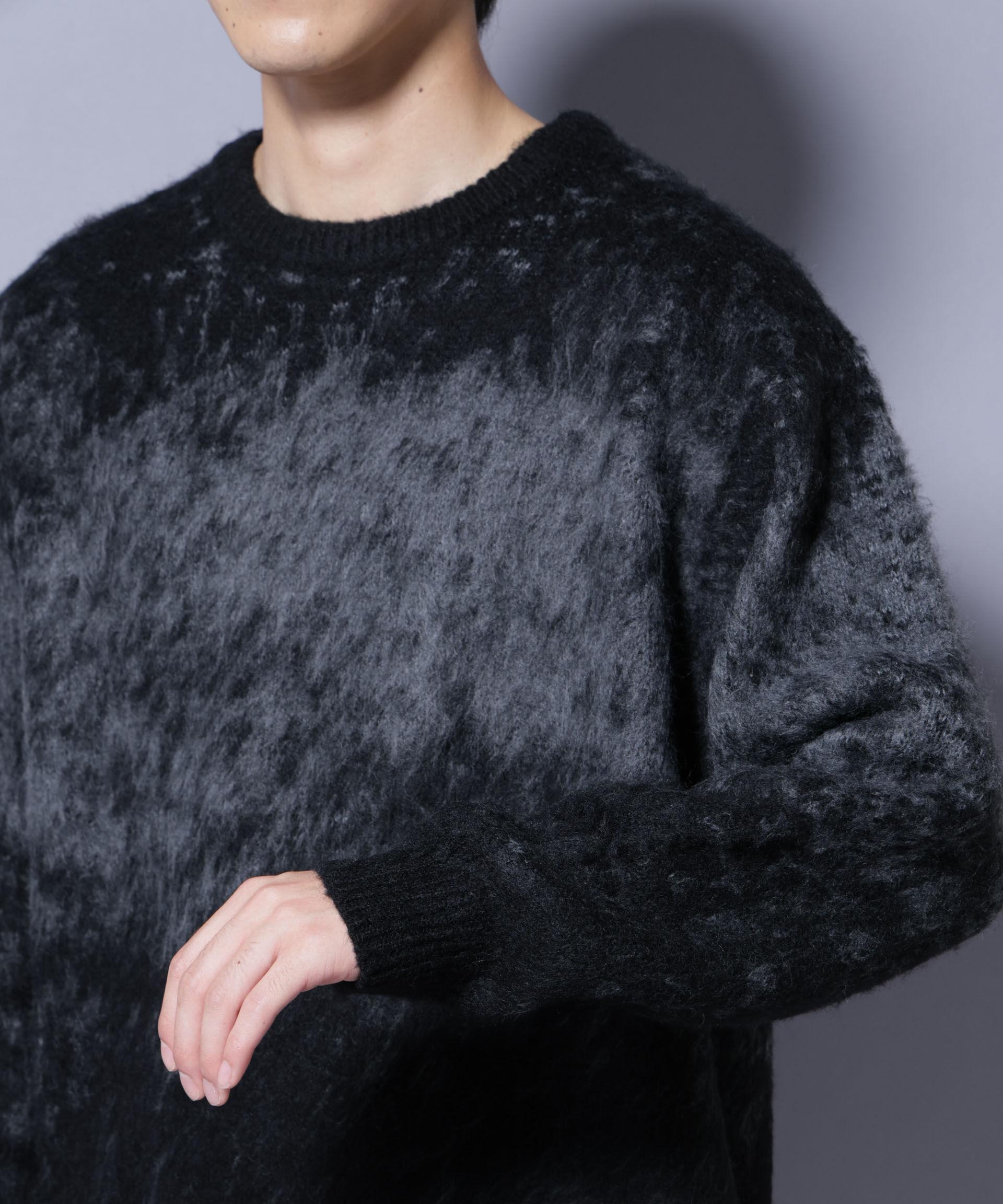 nano･universe「アート柄クルーネックニット1 シックカラー」|ニット・セーター|