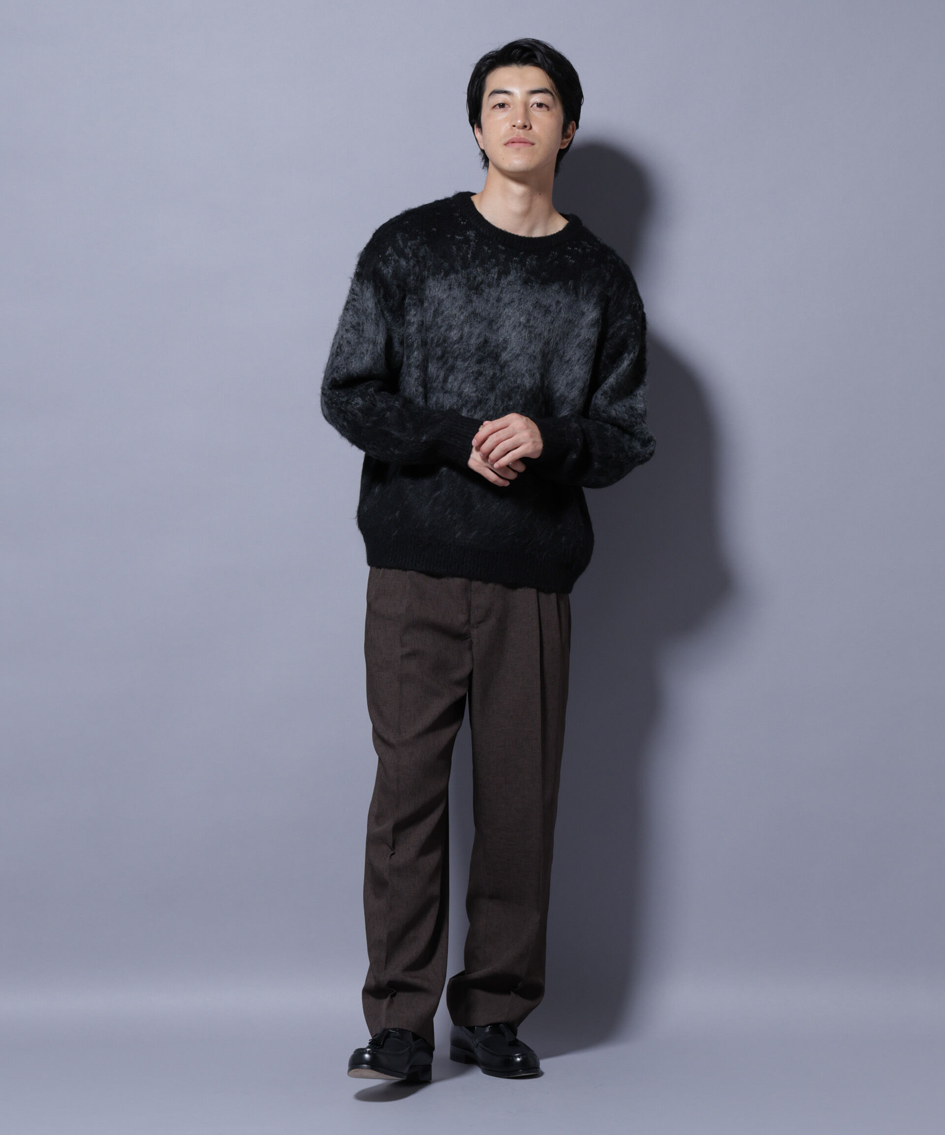 nano･universe「アート柄クルーネックニット1 シックカラー」|ニット・セーター|