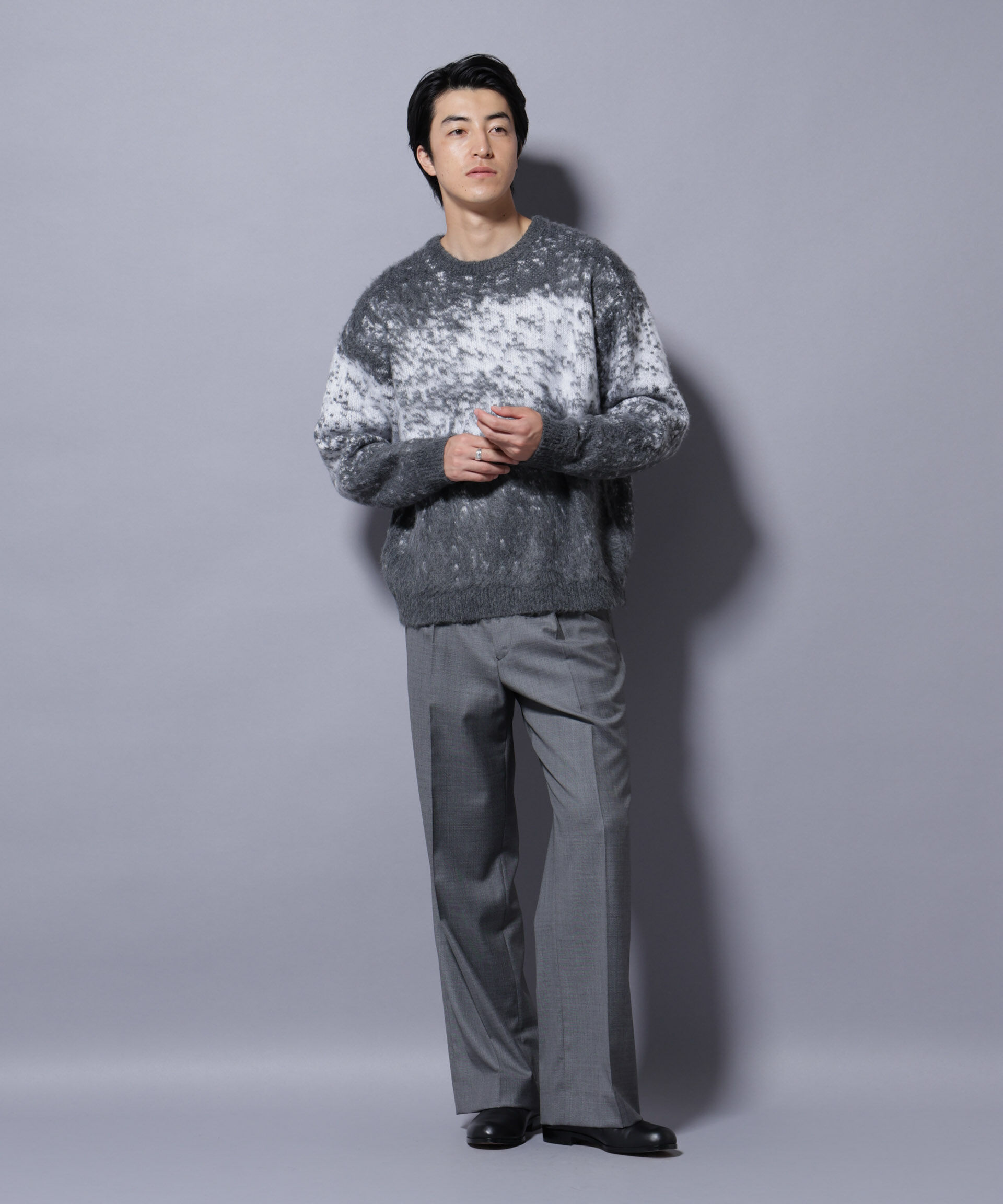 nano･universe「アート柄クルーネックニット1 シックカラー」|ニット・セーター|