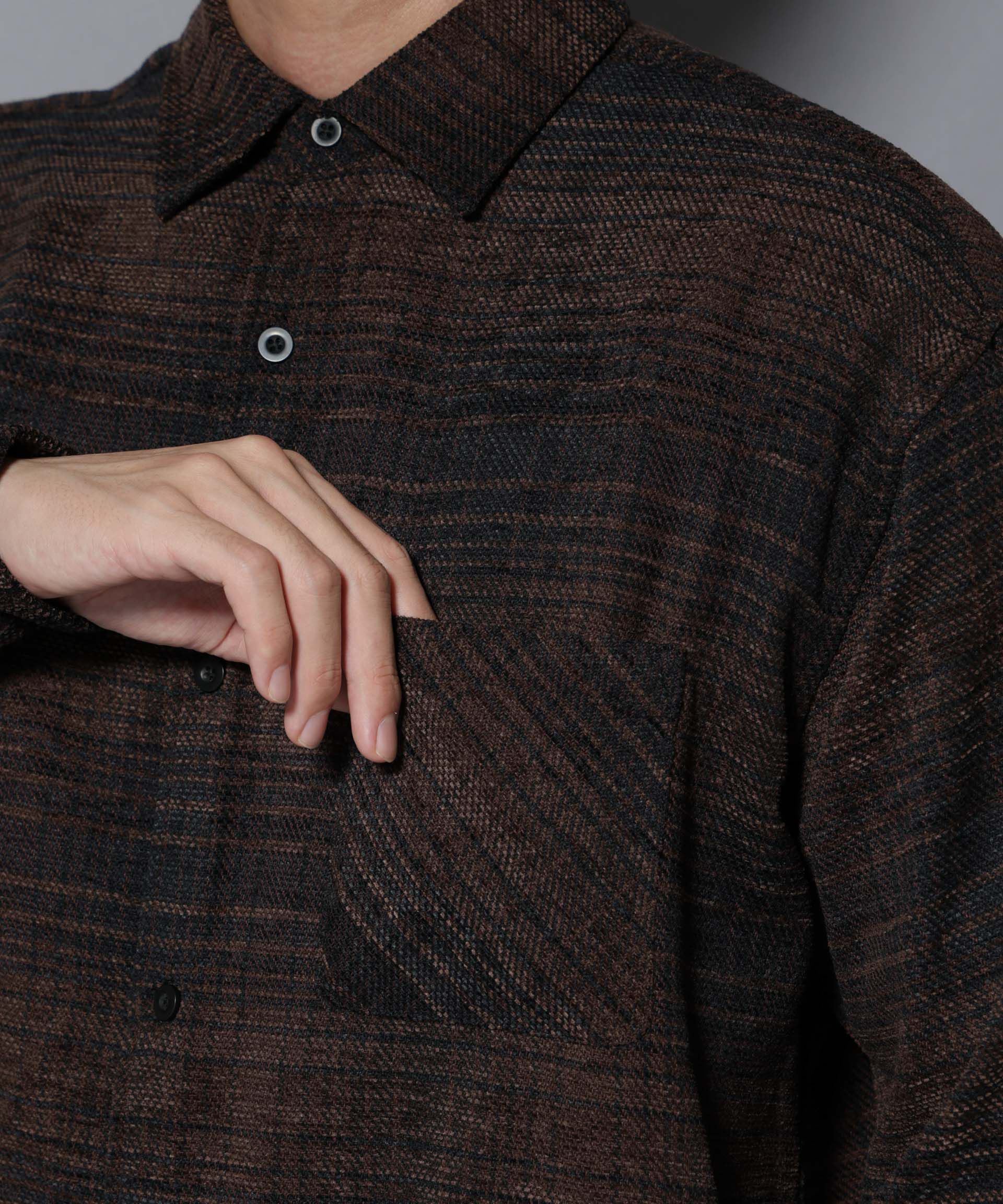 nano･universe「モールチェックシャツ 長袖」|シャツ・ブラウス|