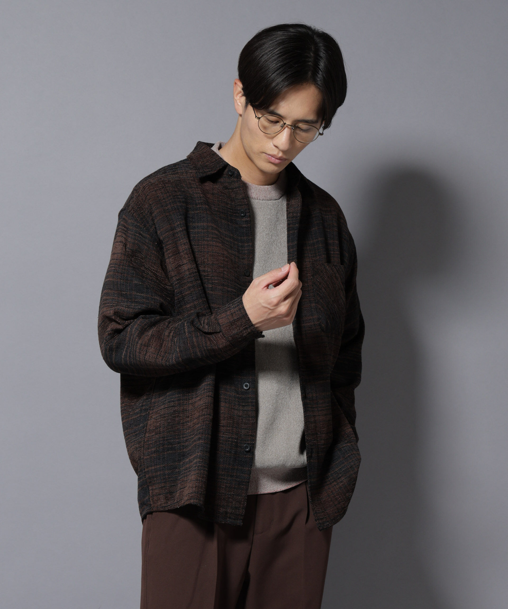 nano･universe「モールチェックシャツ 長袖」|シャツ・ブラウス|