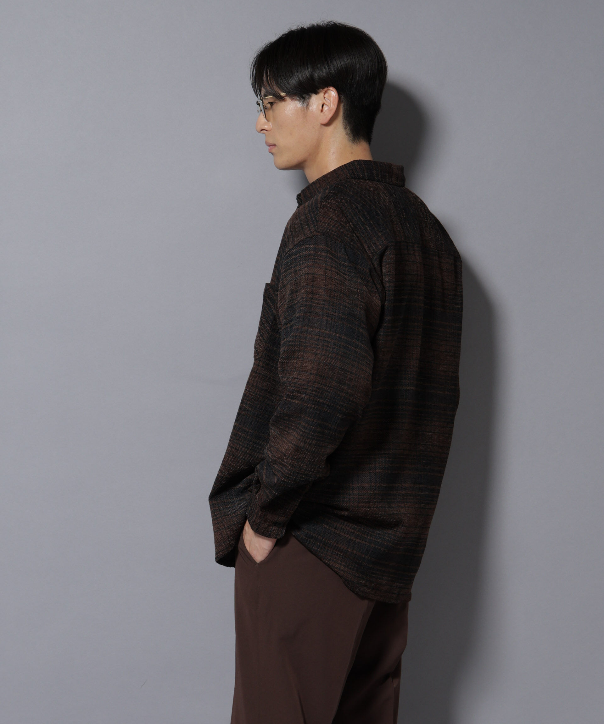 nano･universe「モールチェックシャツ 長袖」|シャツ・ブラウス|