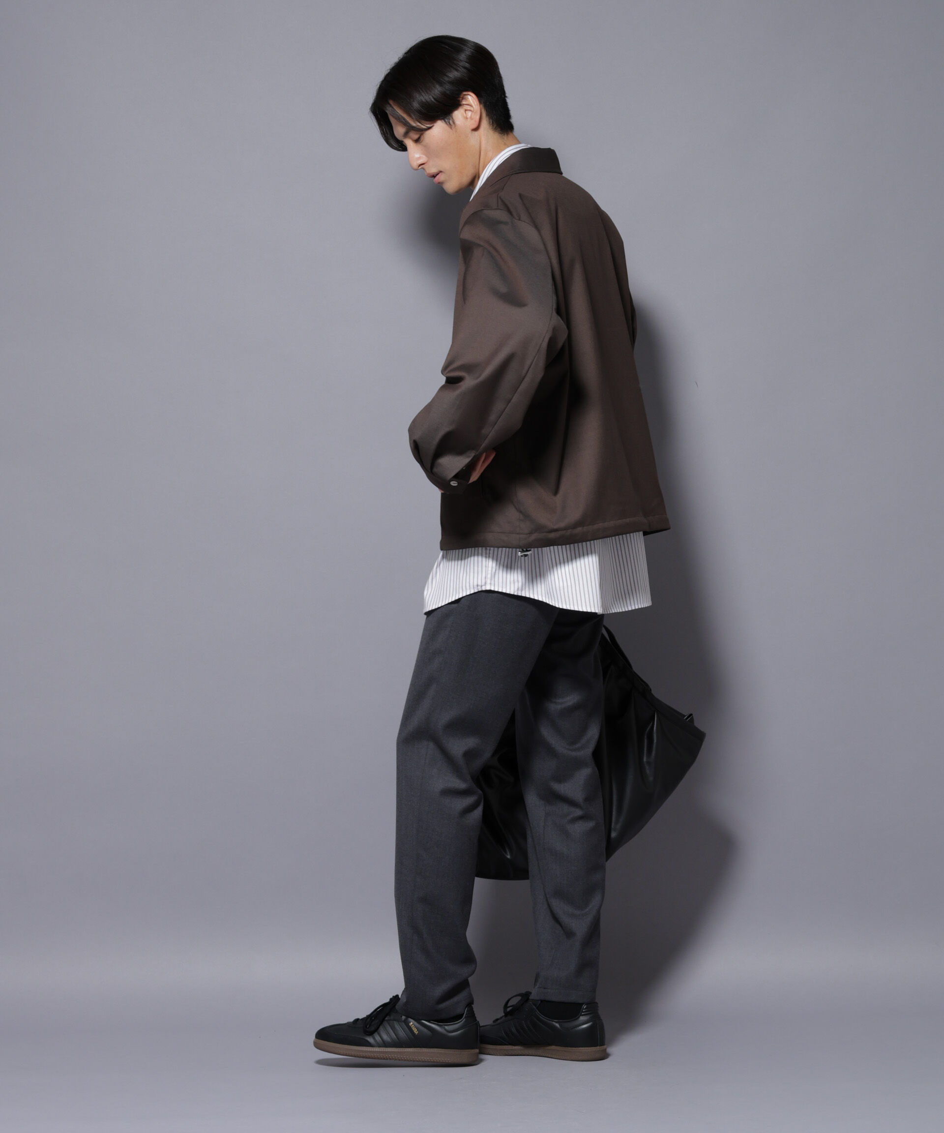 nano･universe「DELEGANTE エアリーサキソニーコーチジャケット」|ブルゾン・スタジャン|