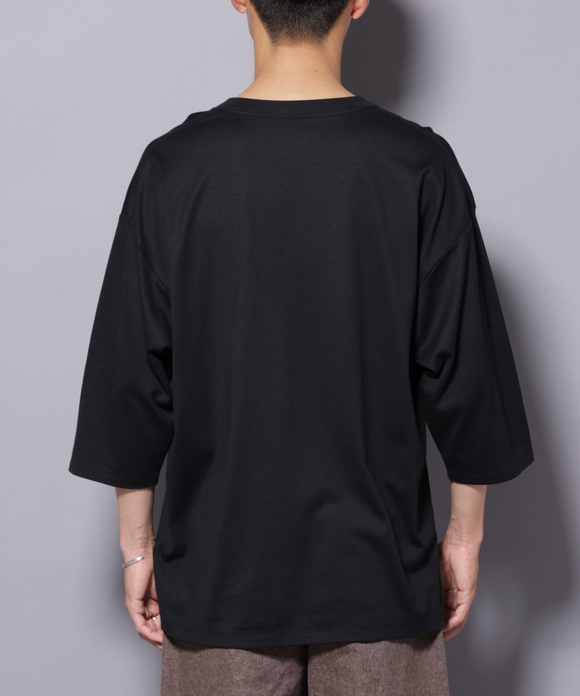 nano･universe「Anti Soaked(R) 汗染み防止 クルーネックワイドTシャツ七分袖」|Tシャツ・カットソー|