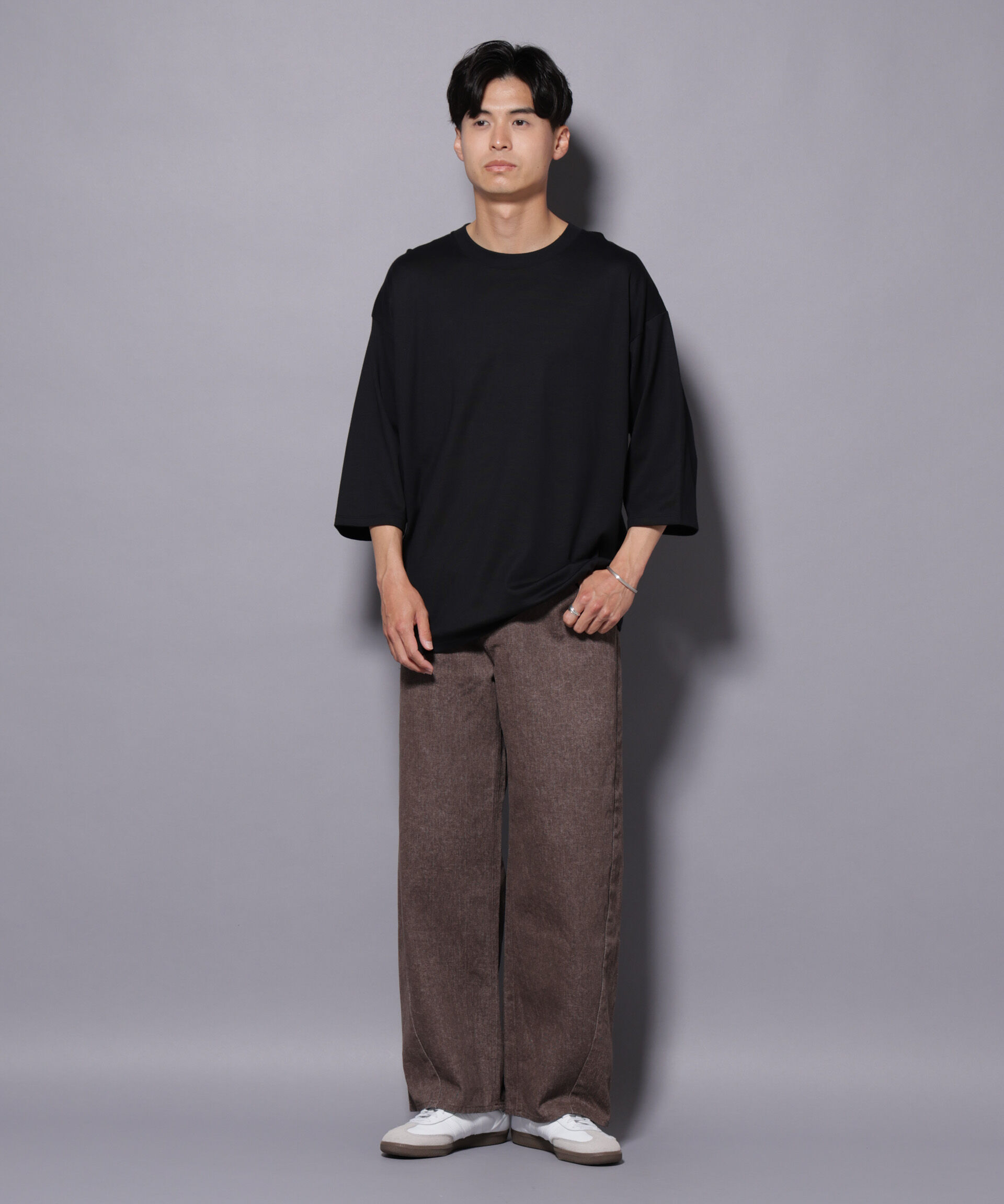 nano･universe「Anti Soaked(R) 汗染み防止 クルーネックワイドTシャツ七分袖」|Tシャツ・カットソー|